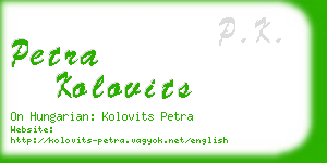 petra kolovits business card